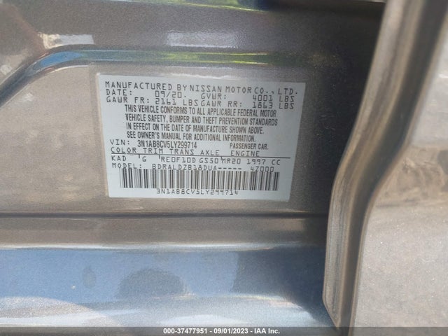Nissan SENTRA SV 2020 3N1AB8CV5LY299714 Image 9