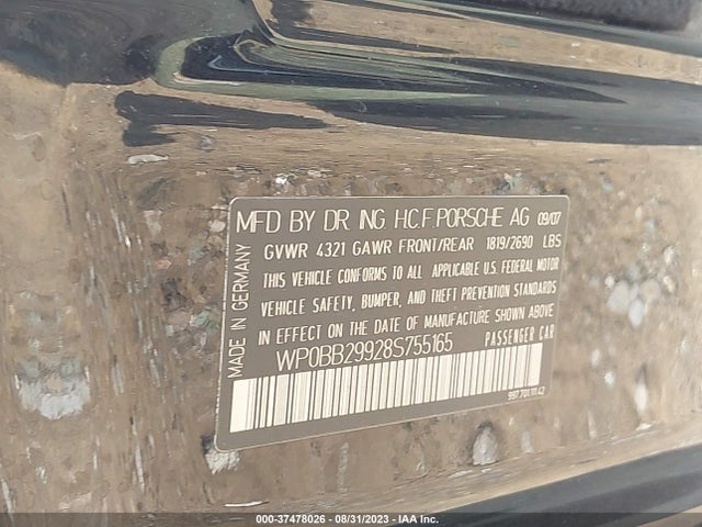 2008 PORSCHE 911 WP0BB29928S755165 Photo 8