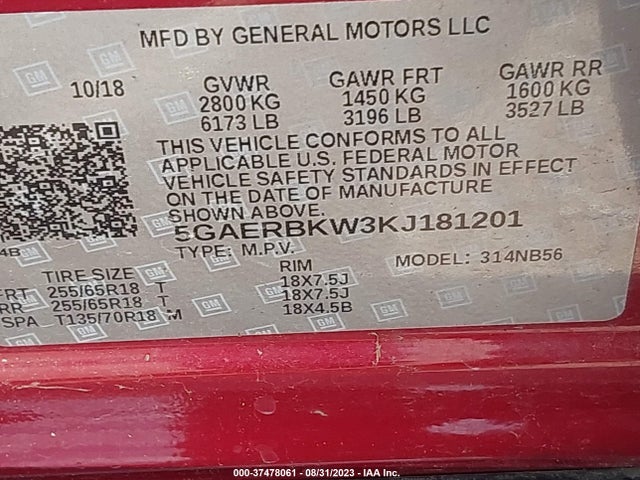 Buick Enclave Essence 2019 5GAERBKW3KJ181201 Image 9