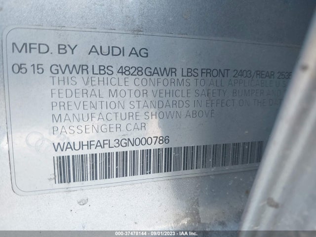 WAUHFAFL3GN000786 Audi A4 Premium Plus