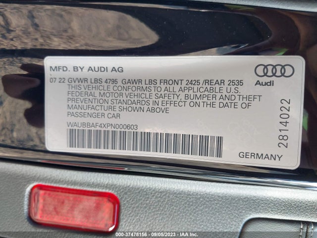 WAUBBAF4XPN000603 Audi A4 Sedan Premium Plus