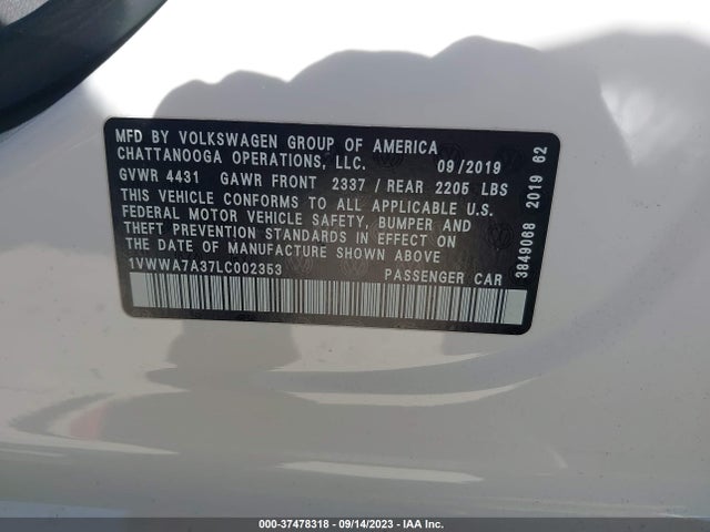 1VWWA7A37LC002353 Volkswagen Passat 2.0t Se