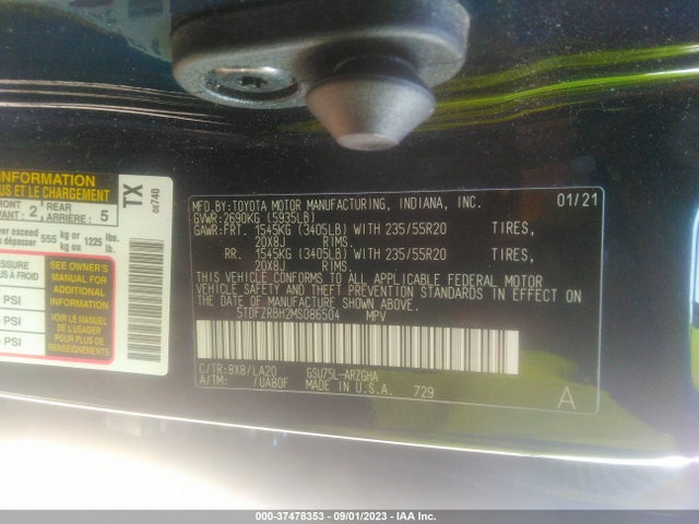 Toyota Highlander Platinum 2021 5TDFZRBH2MS086504 Image 9