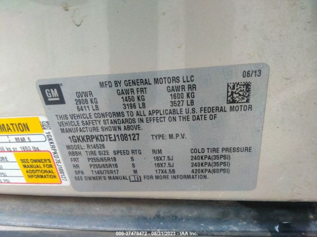 1GKKRPKD7EJ108127 GMC ACADIA SLE