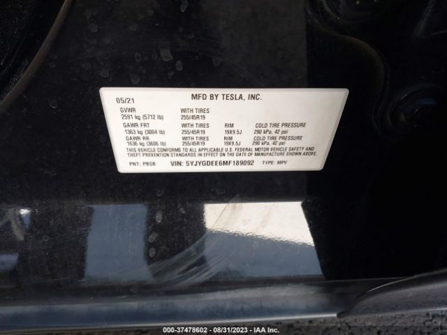 5YJYGDEE6MF189092 Tesla Model Y Long Range