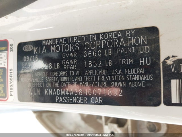 Продаж на аукціоні авто 2017 Kia Rio Lx, vin: KNADM4A38H6071832, номер лоту: 37478605