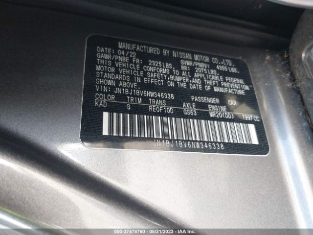 JN1BJ1BV6NW346338 Nissan Rogue Sport Sv