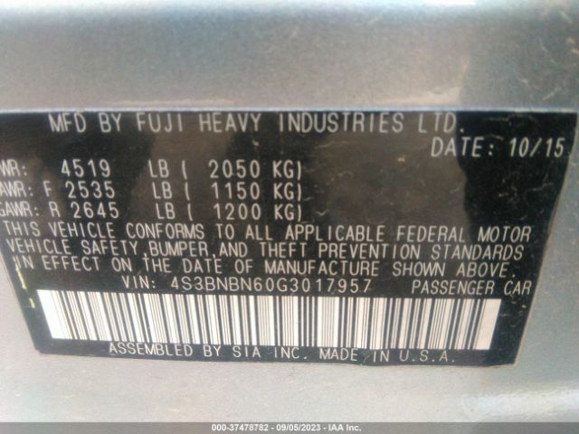 4S3BNBN60G3017957 Subaru Legacy 2.5i Limited
