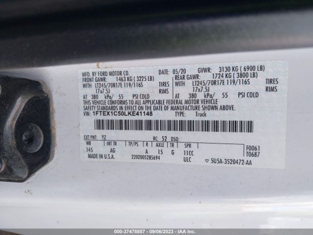 1FTEX1C50LKE41148 Ford F-150 Xl/xlt/lariat