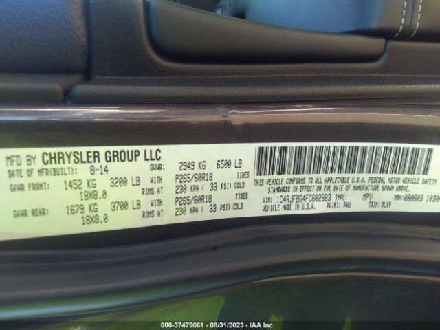 1C4RJFBG4FC602683 Jeep Grand Cherokee Limited