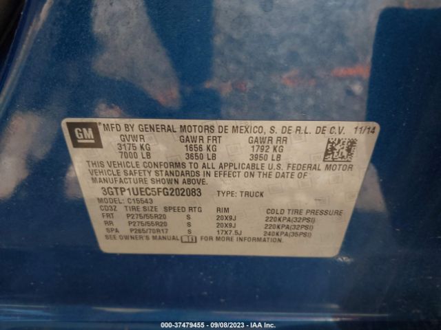 3GTP1UEC5FG202083 GMC Sierra 1500 Sle