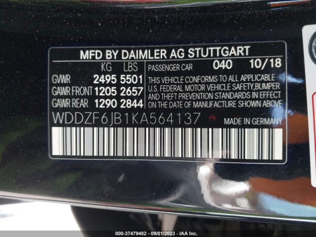 WDDZF6JB1KA564137 Mercedes-Benz E-class E 450