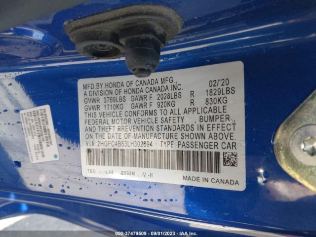 2HGFC4B63LH302894 Honda Civic Coupe Lx