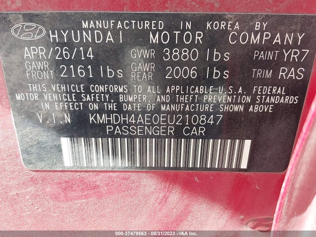 Hyundai ELANTRA SE 2014 KMHDH4AE0EU210847 Image 9