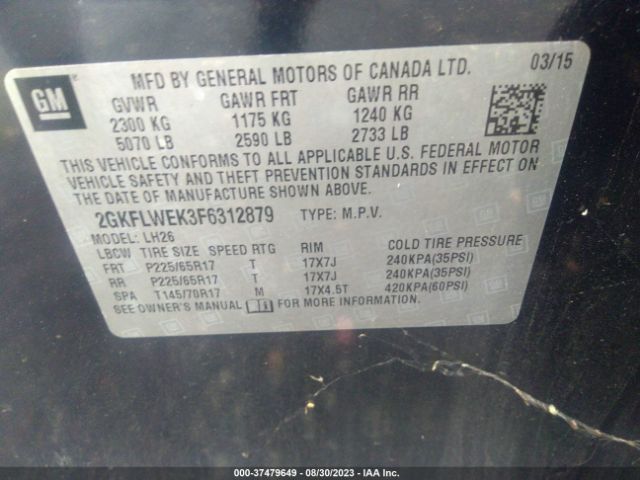 2GKFLWEK3F6312879 GMC Terrain Sle