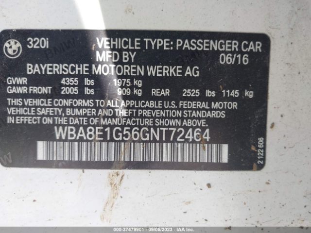 WBA8E1G56GNT72464 BMW 3 Series 320i