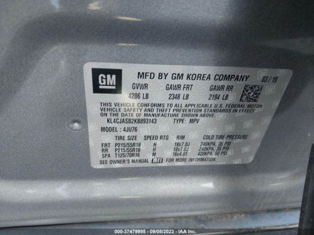 KL4CJASB2KB893143 Buick Encore Preferred