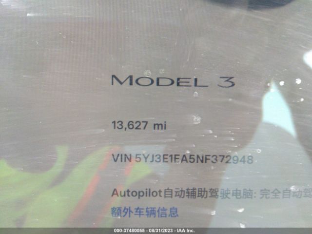 5YJ3E1EA5NF372948 Tesla MODEL 3
