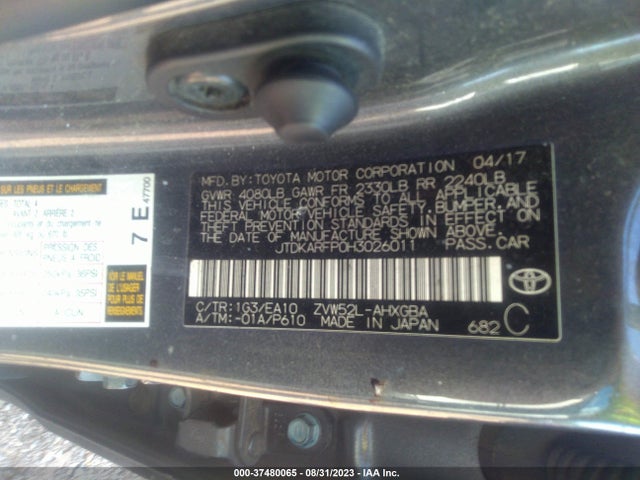 Toyota Prius Prime Plus/premium/advanced 2017 JTDKARFP0H3026011 Image 9
