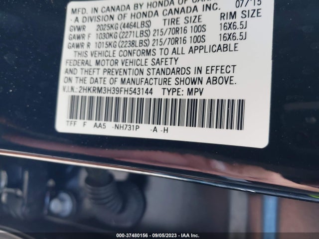Honda CR-V LX 2015 2HKRM3H39FH543144 Image 9