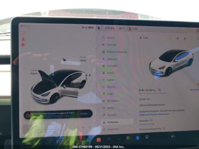 5YJ3E1EA1MF042044 Tesla Model 3 Standard Range Plus
