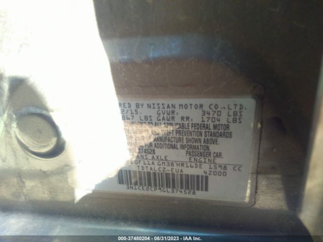 3N1CE2CP9GL374528 Nissan Versa Note S Plus