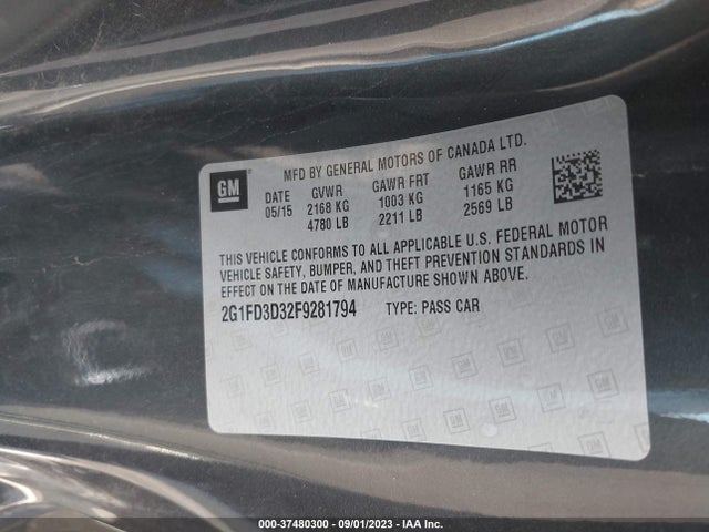 Chevrolet CAMARO LT 2015 2G1FD3D32F9281794 Image 9