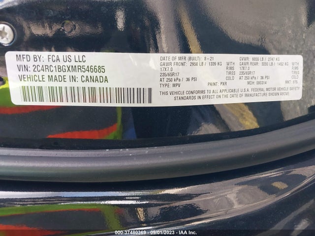 Chrysler Pacifica Touring L 2021 2C4RC1BGXMR546685 Image 9