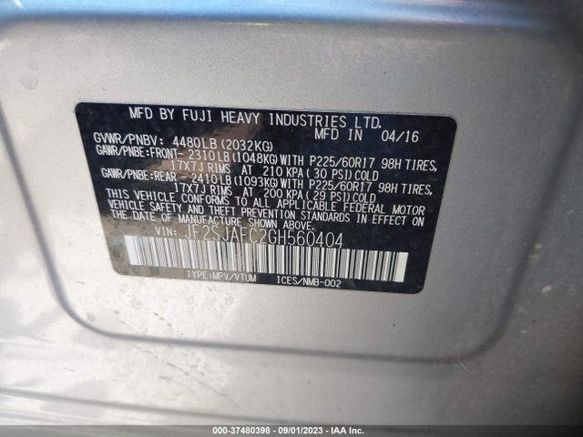 JF2SJAFC2GH560404 Subaru Forester 2.5i Premium