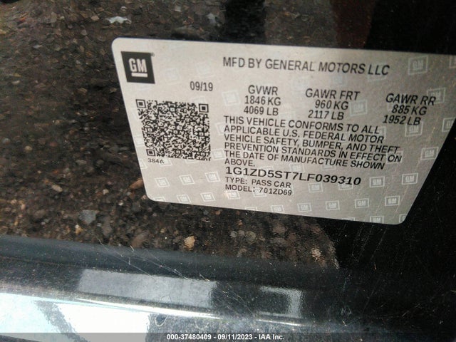 Chevrolet MALIBU LT 2020 1G1ZD5ST7LF039310 Image 9