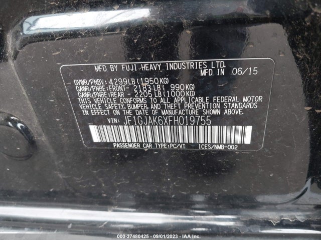 JF1GJAK6XFH019755 Subaru Impreza Sedan Premium