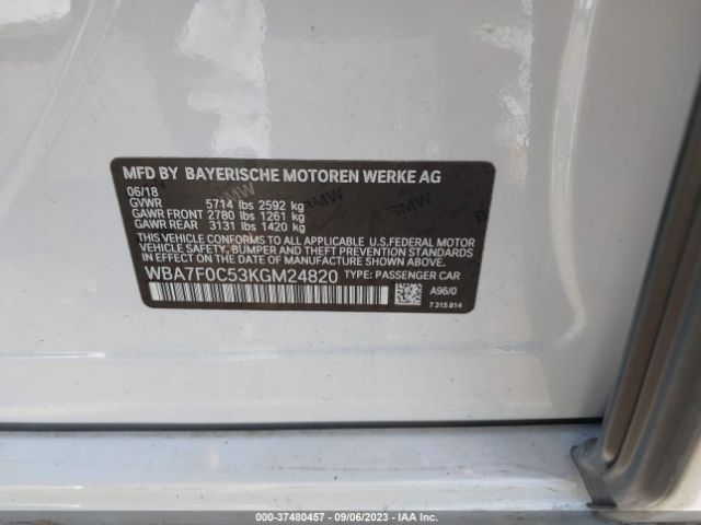 WBA7F0C53KGM24820 BMW 7 Series 750i