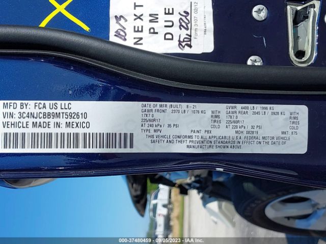 3C4NJCBB9MT592610 Jeep Compass Latitude