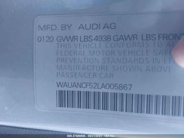WAUANCF52LA005867 Audi A5 Sportback Premium