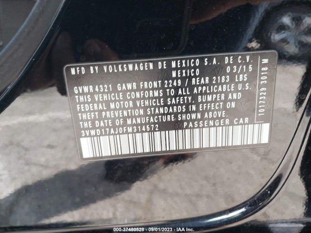 3VWD17AJ0FM314572 Volkswagen Jetta Sedan 1.8t Se W/connectivity