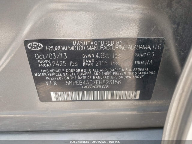 Hyundai SONATA GLS 2014 5NPEB4ACXEH823156 Image 9