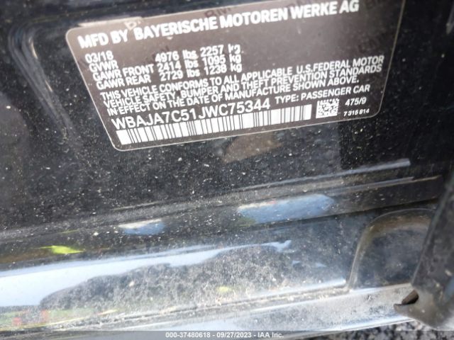 WBAJA7C51JWC75344 BMW 5 Series 530i Xdrive