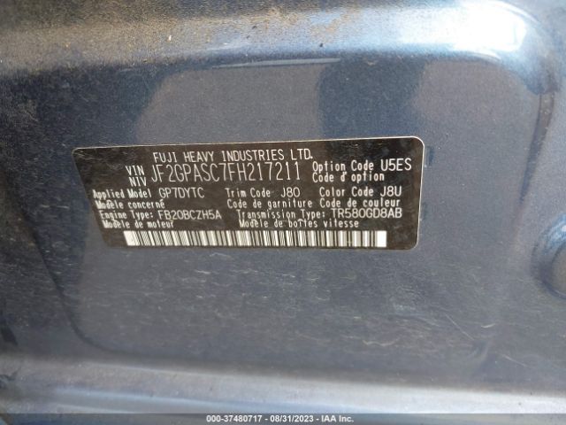 JF2GPASC7FH217211 Subaru Xv Crosstrek Limited