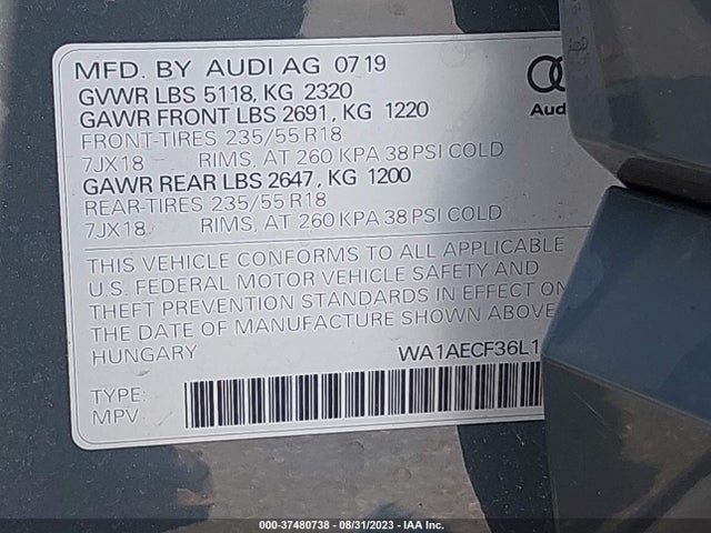 WA1AECF36L1004829 Audi Q3 PREMIUM