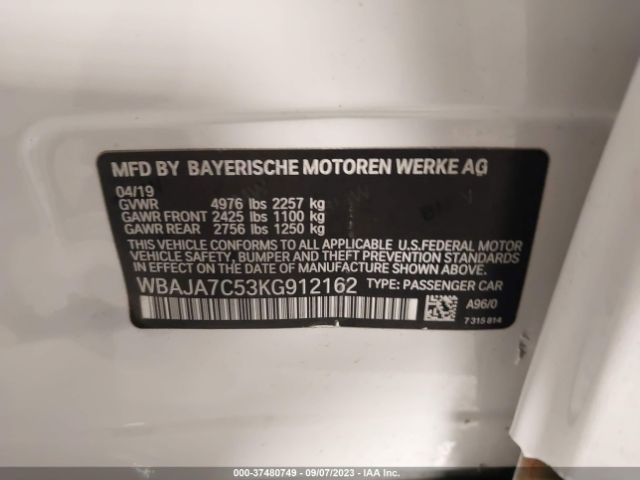 WBAJA7C53KG912162 BMW 5 Series 530i Xdrive