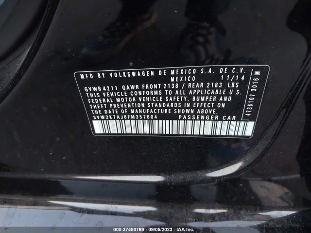 3VW2K7AJ6FM357804 Volkswagen Jetta Sedan 2.0l S W/technology