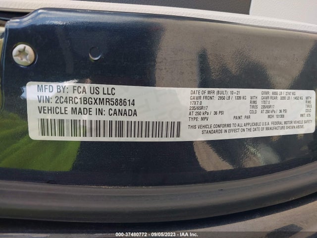2C4RC1BGXMR588614 Chrysler Pacifica Touring L