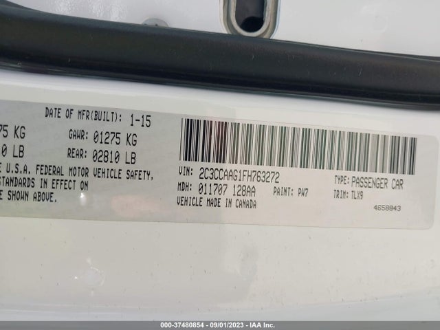 2C3CCAAG1FH763272 Chrysler 300 Limited