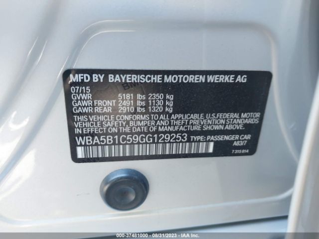 WBA5B1C59GG129253 BMW 5 Series 535i
