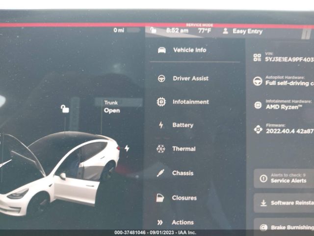 5YJ3E1EA9PF403170 Tesla MODEL 3