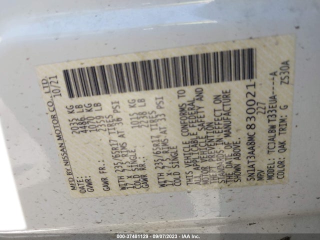 Nissan ROGUE S 2021 5N1AT3AA8MC830021 Image 9