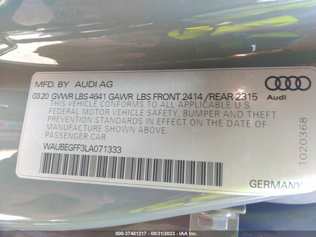 Audi A3 Sedan S Line Premium 2020 WAUBEGFF3LA071333 Image 9