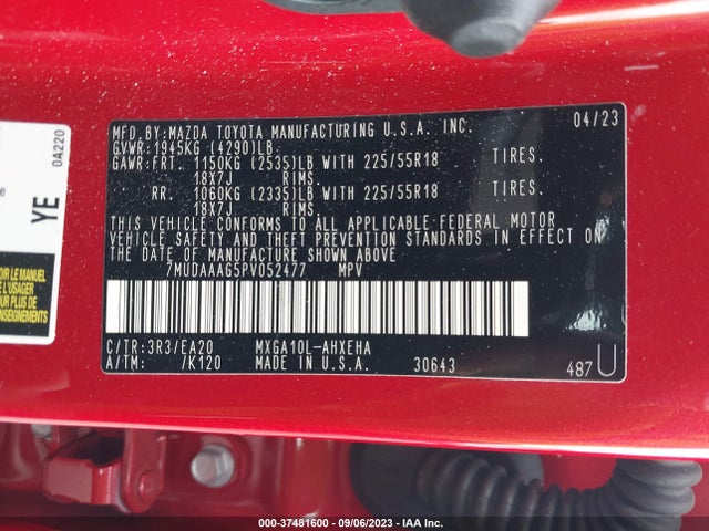 Toyota Corolla Cross Xle 2023 7MUDAAAG5PV052477 Image 9