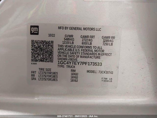2023 Chevrolet Silverado 3500, VIN: 1GC4YTEY7PF173533