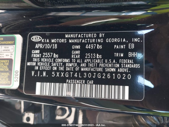 KIA Optima Lx 2018 5XXGT4L30JG261020 Image 9